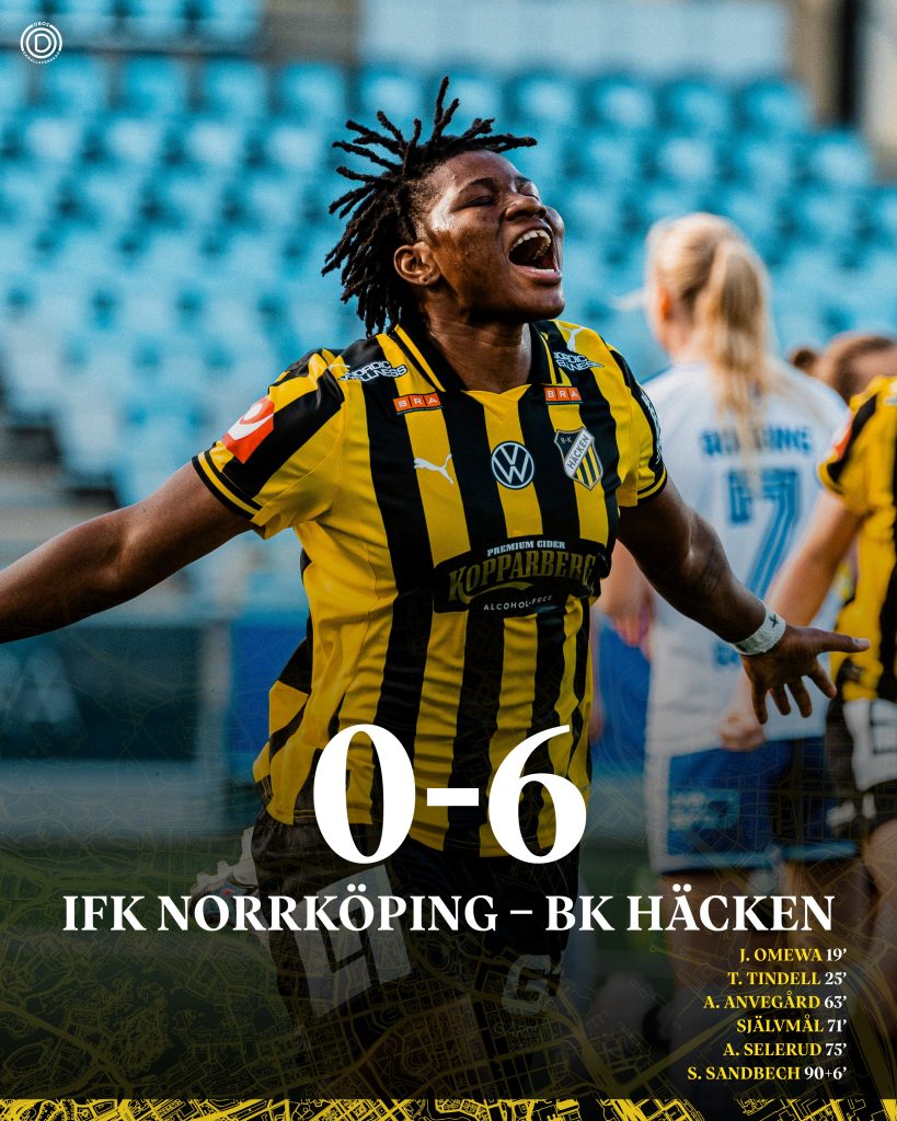 Joy Omewa Scores First BK Häcken Goal in 6–0 Masterclass Against IFK Norrköping - Photo Credit : BK Häcken