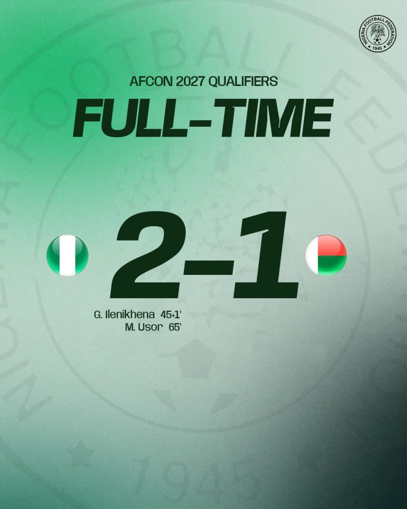 Nigeria’s 2–1 Comeback Win Over Madagascar in Uyo - Photo Credit : NFF Media