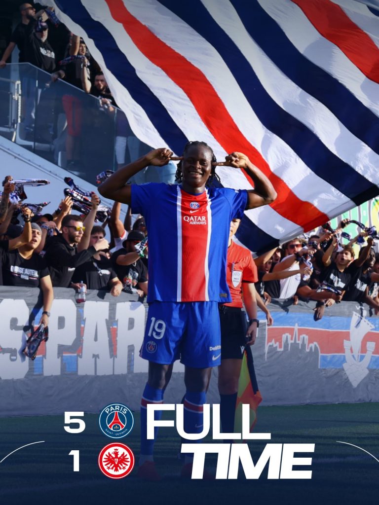 Paris Saint‑Germain thrashed Eintracht Frankfurt 5–1 after extra time to qualify for the UEFA Women’s Champions League league phase - Photo Credit : PSG Féminines