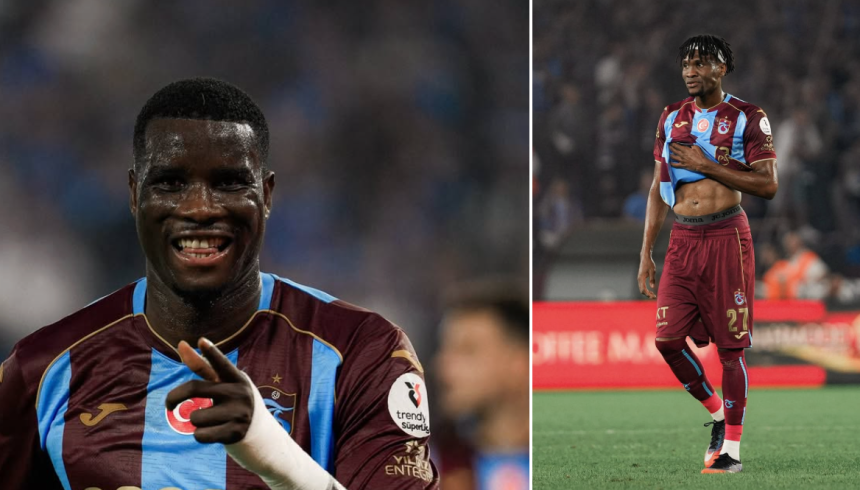 Paul Onuachu and Chibuike Nwaiwu during Trabzonspor’s 5–0 home victory over Gençlerbirliği - Photo Credit : Trabzonspor, X