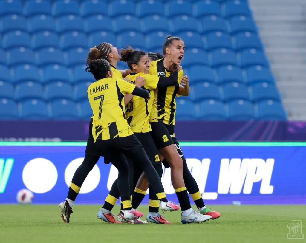 Super Falcons Ashleigh Plumptre were both on the scoresheet as Al Hilal came from behind to beat Al Ittihad 2-1 and book a place in the Saudi Women's Super Cup final. - Photo Credit : Julie Sports, X
