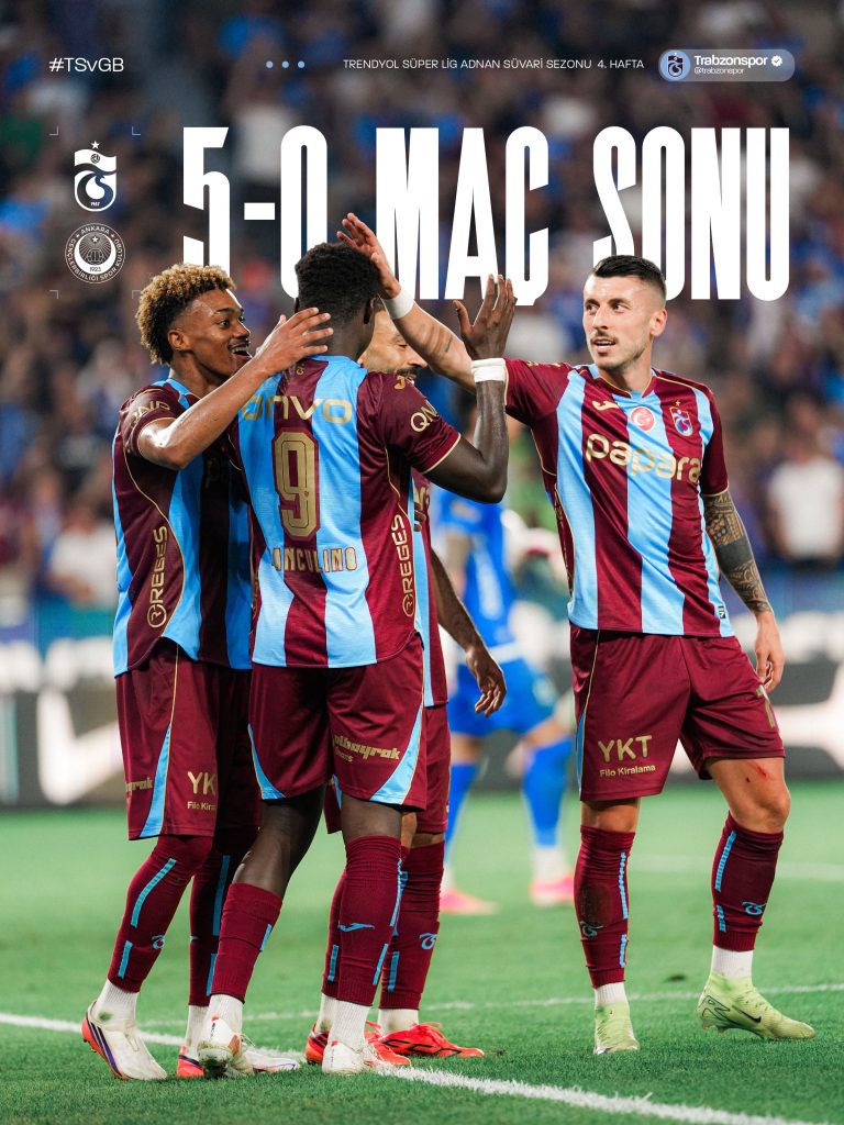 Trabzonspor’s 5–0 home victory over Gençlerbirliği - Photo Credit : Trabzonspor, X