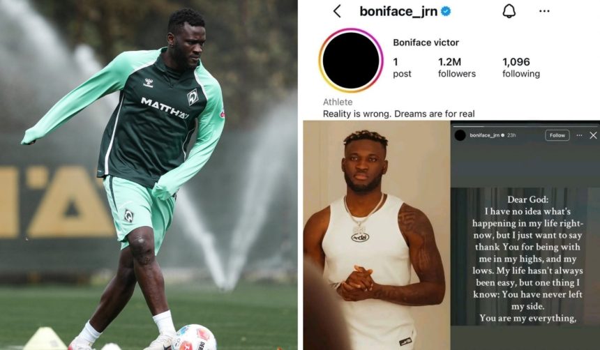 Victor Boniface Sparks Concern After Wiping Instagram and Posting Emotional Message - Photo Credit : Victor Boniface, Instagram
