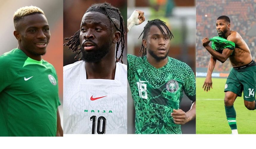 Victor Osimhen, Tolu Arokodare, Ademola Lookman and Kelechi Iheanachoa - Photo Credit : Softfootball, X