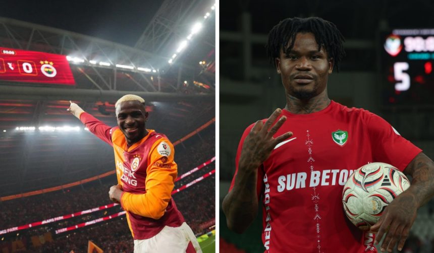 Victor Osimhen and Gift Orban - Photo Credit : Galatasarry, & Amedspor, X