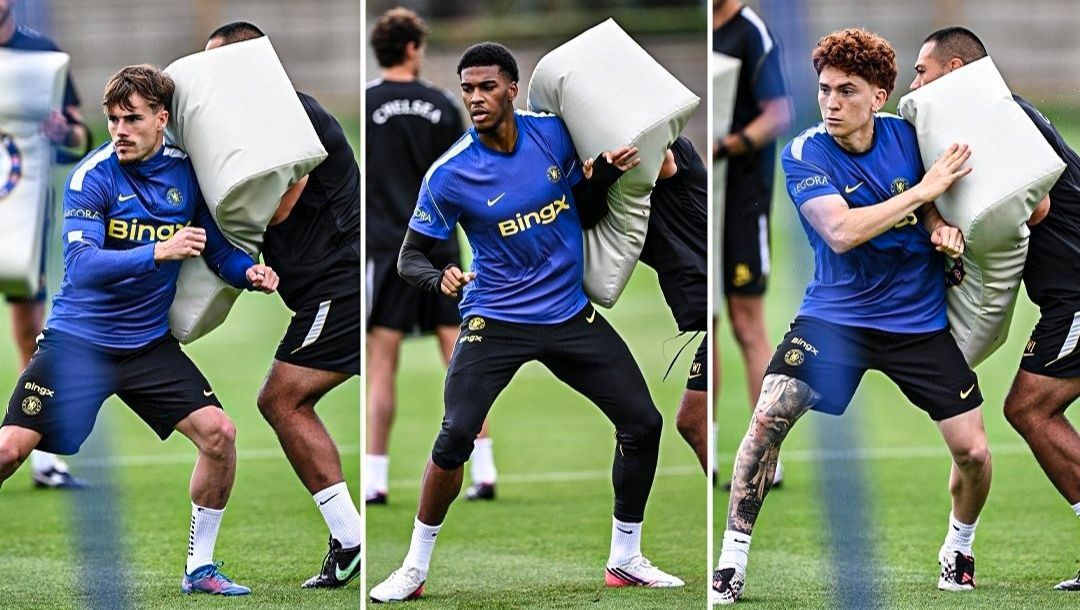 Chelsea have been training with RUGBY BAGS (Photo credit: Chelsea media)