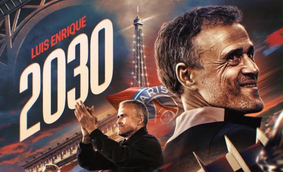 PSG confirm Luis Enrique has signed a new four-year contract. (photo credit: PSG media)