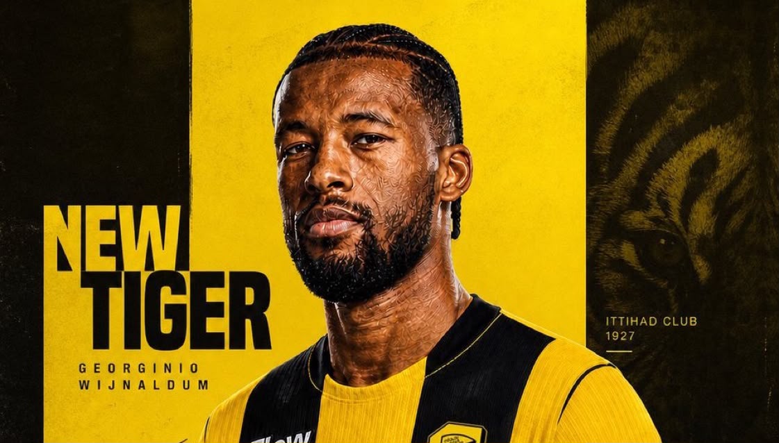 Al-Ittihad confirm Georginio Wijnaldum has joined on a 1+1 contract (Photo credit: ben Jacobs media)