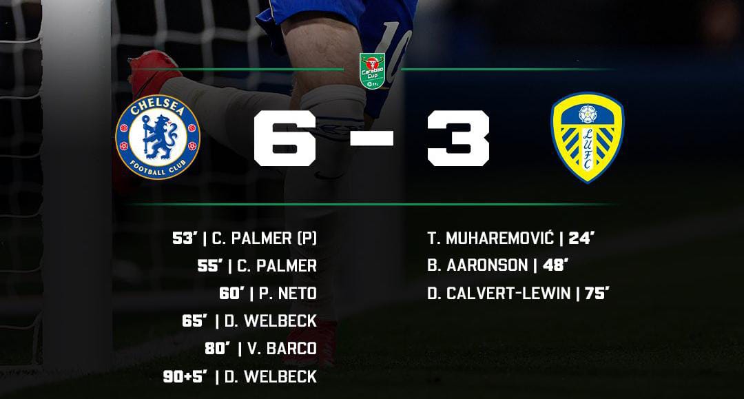 Chelsea beat Leeds United 6-3 (Photo credit: Fabrizio Romano)