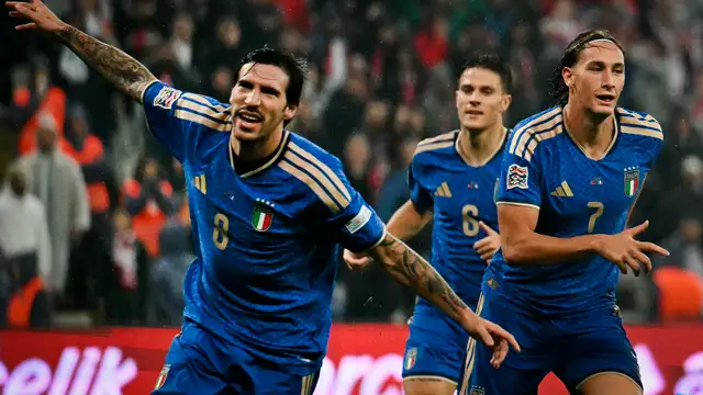 italy celebrating their win.(photo credit: goal media)