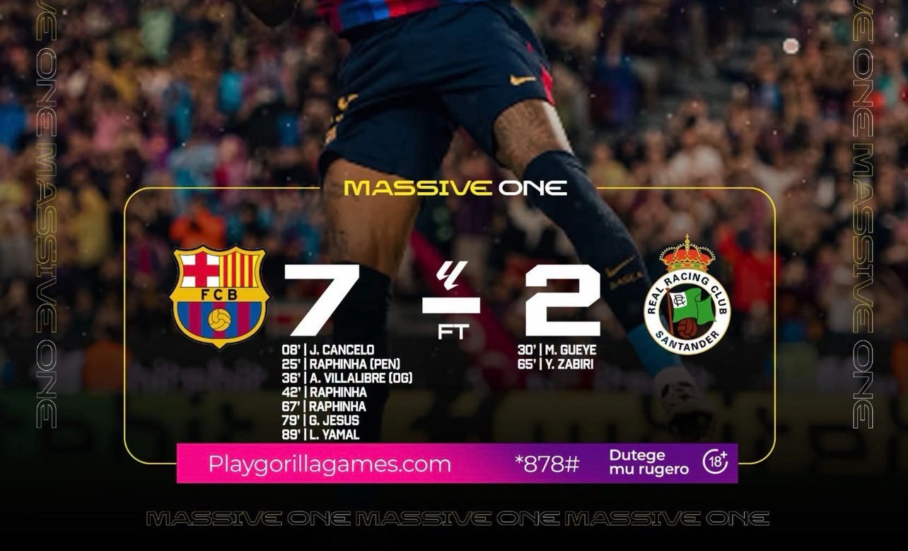 Barcelona Thrash Racing Santander 7-2 as Raphinha Hits Stunning Hat-Trick. (photo credit: facebook media)