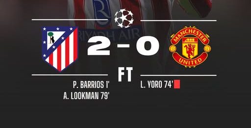 Atlético Madrid Beat Manchester United 2-0 as Lookman Seals Victory. (photo credit: facebook media)