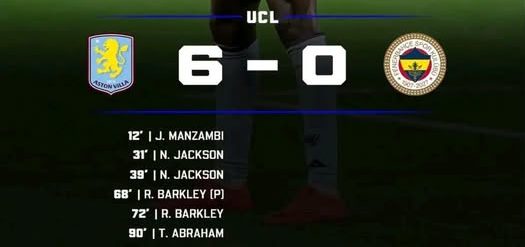 Aston Villa Thrash Fenerbahçe 6-0 as Jackson and Barkley Shine. (photo credit: sofacare nedia)