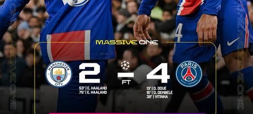 Manchester City Fall to PSG Despite Haaland’s Second-Half Brace. (photo credit: facebook media)