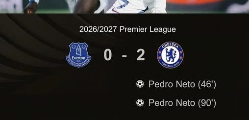 Chelsea Beat Everton 2–0 as Pedro Neto Scores Twice in Dramatic Late Finish. (photo credit: bbc media)