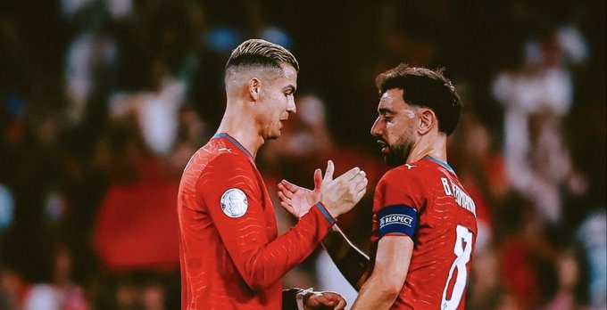 Brno fernandes and ronaldo. (photo credt: fabrizo via x)