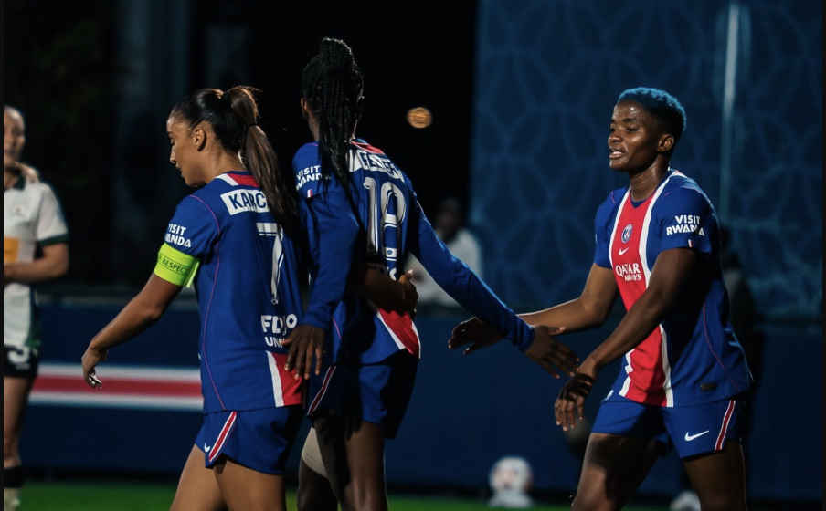 Rasheedat Ajibade and Jennifer Echegini Score as PSG Defeat Fleury - Photo Credit : PSG Women, X