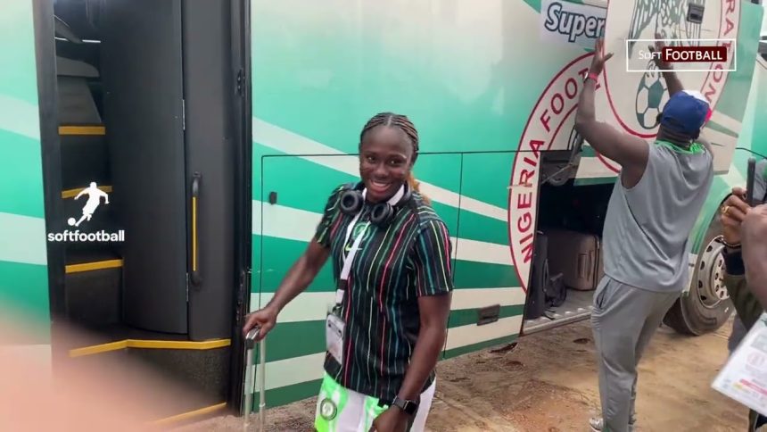 Super Falcons Arrive at Remo Stars Stadium for Crucial Olympics 2028 Qualifiers Clash - Photo Credit : Softfootball Media
