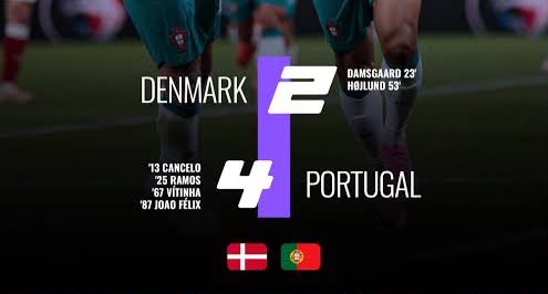 Denmark 2-4 Portugal- photo credit: Whatsapp media