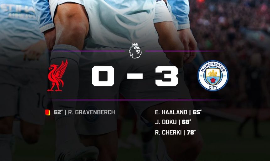 Manchester City secure a dominant 3–0 win against 10-man Liverpool - Photo credit: X media
