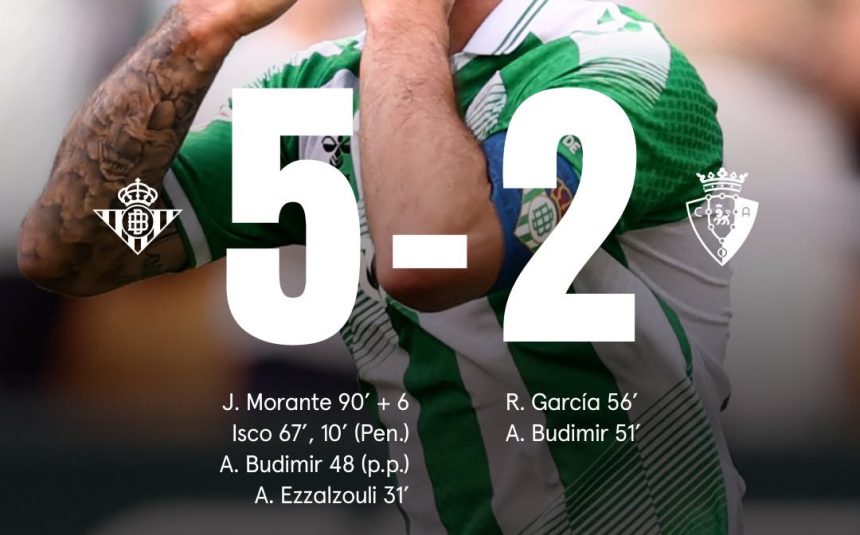 Real Betis 5-2 Osasuna- photo credit: x media