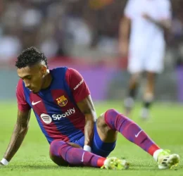Injured Raphinha (Photo Credit: Barcelona media)