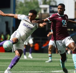 Olle Watkins vs Burnley players (Photo credit: Aston villa media)