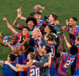 Crystal palace players celebrating (Photo credit: Crystal palace media)