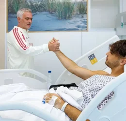 José Mourinho Visits Raúl Asencio After Defender Undergoes Surgery. (photo credit: fabrizo via x)