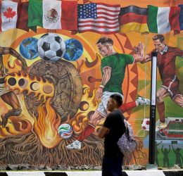 Mexico showcase artwork for the world Cup (Photo credit: FIFA media)