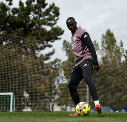 Ferland Mendy, back in initial team training (Photo credit: Fabrizio Romano via x)