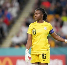 Chiamaka Nnadozie representing the Super Falcons of Nigeria - Photo Credit : CAF, Online