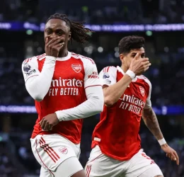Eberechi Eze Playing for Arsenal in EPL Match day 27 fixture against tottenham in Arsenal 4-1 win on sunday 22nd feb 2026 - Photo Credit : The Sun
