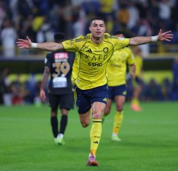 Cristiano Ronaldo after scoring a bicycle kick for Al Nassr (Photo Credit: Al Nassr via X)