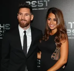 messi and his wife. (photo credit: goal media)