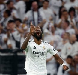 Goal! A headed strike from the home team reduces their deficit to 1-2. Antonio Rudiger got above everyone else to nod it in - Photo Credit : REUTERS