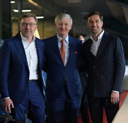 Shakhtar Donetsk president Rinat Ahmetov with CEO Sergej Palkin and sporting director Darijo Srna- Photo credit: Fabrizio Romano via X