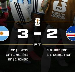 ARGENTINA QUALIFY TO RO16 AFTER EPIC GAME AGAINST CAPE VERDE HEROES- Photo credit: X media