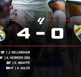Real Madrid 4-0 Malaga- Photo crediit: X media