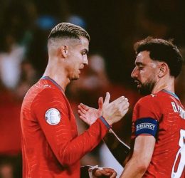 Brno fernandes and ronaldo. (photo credt: fabrizo via x)