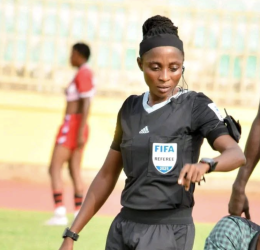 Nigerian Refree, Eunice Akintoye - Photo Credit : Super Eagles Media Hub, Facebook