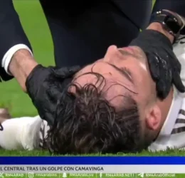 Raúl Asencio’s neck injury- Photo credit: footmundo via google