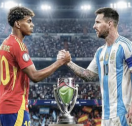 Lamine Yamal and Lionel Messi shaking hands - Photo Credit : Beyound the Match, Facebook