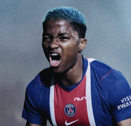 Super Falcons Captain Rasheedat Ajibade Models PSG Féminine 2026/27 Home Kit - Photo Credit : Paris Saint-Germain, X
