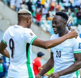 Akor Adams and Victor Osimhen (Photo Credit: Nigeria football Facebook page)