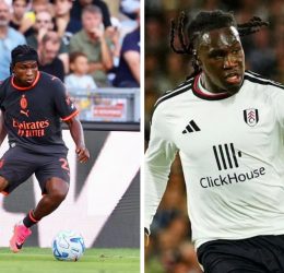 Super Eagles Duo Samuel Chukwueze and Calvin Bassey - Photo Credit : Fulham, AC Milan, X