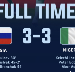 Super Eagles in Thrilling 3-3 Draw Against Russia - Photo Credit : Softfootball Media