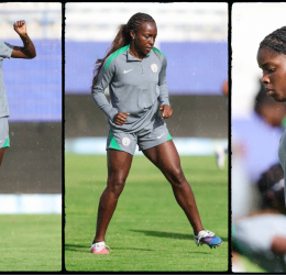 Super Falcons Hold First Training Session Ahead of World Cup Playoff Against South Africa - Photo Credit : Softfootball Media