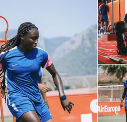 Super Falcons and AS Roma striker Rinsola Babajide is putting in the hard work during private training sessions and intense gym workouts - Photo Credit : Julie Sports, Facebook