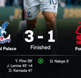 Crystal Palace Beat Nottingham Forest 3-1 - Photo credit: X media